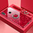 Carcasa Bumper Funda Silicona Espejo con Magnetico Anillo de dedo Soporte para Huawei Enjoy 9 Plus Rojo