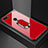 Carcasa Bumper Funda Silicona Espejo con Magnetico Anillo de dedo Soporte para Huawei Honor 7A Rojo