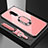 Carcasa Bumper Funda Silicona Espejo con Magnetico Anillo de dedo Soporte para OnePlus 7T Pro 5G Oro Rosa