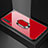 Carcasa Bumper Funda Silicona Espejo con Magnetico Anillo de dedo Soporte para Samsung Galaxy A70 Rojo