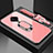 Carcasa Bumper Funda Silicona Espejo con Magnetico Anillo de dedo Soporte para Vivo X50 Lite Rosa