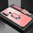 Carcasa Bumper Funda Silicona Espejo con Magnetico Anillo de dedo Soporte T01 para Huawei Nova 5i Rosa