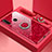 Carcasa Bumper Funda Silicona Espejo con Magnetico Anillo de dedo Soporte T01 para Huawei P30 Lite Rojo