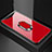 Carcasa Bumper Funda Silicona Espejo con Magnetico Anillo de dedo Soporte T01 para Oppo Find X Rojo