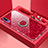 Carcasa Bumper Funda Silicona Espejo con Magnetico Anillo de dedo Soporte T03 para Huawei P20 Rojo