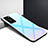 Carcasa Bumper Funda Silicona Espejo Gradiente Arco iris H01 para Huawei P40 Pro Azul Cielo