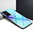 Carcasa Bumper Funda Silicona Espejo Gradiente Arco iris H01 para Huawei P40 Pro Cian