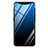 Carcasa Bumper Funda Silicona Espejo Gradiente Arco iris H01 para Oppo Find X Azul y Negro