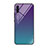 Carcasa Bumper Funda Silicona Espejo Gradiente Arco iris H01 para Samsung Galaxy A70 Morado