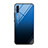 Carcasa Bumper Funda Silicona Espejo Gradiente Arco iris H01 para Samsung Galaxy A90 5G Azul