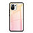 Carcasa Bumper Funda Silicona Espejo Gradiente Arco iris H01 para Xiaomi Mi 11 5G Rosa