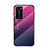 Carcasa Bumper Funda Silicona Espejo Gradiente Arco iris H02 para Huawei P40 Pro Rosa Roja