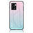 Carcasa Bumper Funda Silicona Espejo Gradiente Arco iris LS1 para OnePlus Nord N300 5G Cian