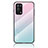 Carcasa Bumper Funda Silicona Espejo Gradiente Arco iris LS1 para Oppo A74 4G Cian
