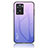 Carcasa Bumper Funda Silicona Espejo Gradiente Arco iris LS1 para Oppo A77 4G Purpura Claro