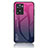 Carcasa Bumper Funda Silicona Espejo Gradiente Arco iris LS1 para Oppo A77 4G Rosa Roja