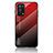 Carcasa Bumper Funda Silicona Espejo Gradiente Arco iris LS1 para Oppo A95 4G Rojo