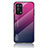 Carcasa Bumper Funda Silicona Espejo Gradiente Arco iris LS1 para Oppo A95 4G Rosa Roja