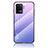 Carcasa Bumper Funda Silicona Espejo Gradiente Arco iris LS1 para Oppo F19 Pro Purpura Claro