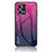Carcasa Bumper Funda Silicona Espejo Gradiente Arco iris LS1 para Oppo F21 Pro 4G Rosa Roja