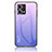 Carcasa Bumper Funda Silicona Espejo Gradiente Arco iris LS1 para Oppo Reno8 4G Purpura Claro