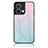 Carcasa Bumper Funda Silicona Espejo Gradiente Arco iris LS1 para Oppo Reno8 5G Cian