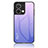 Carcasa Bumper Funda Silicona Espejo Gradiente Arco iris LS1 para Oppo Reno8 5G Purpura Claro
