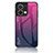 Carcasa Bumper Funda Silicona Espejo Gradiente Arco iris LS1 para Oppo Reno8 5G Rosa Roja
