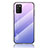 Carcasa Bumper Funda Silicona Espejo Gradiente Arco iris LS1 para Samsung Galaxy A02s Purpura Claro