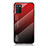 Carcasa Bumper Funda Silicona Espejo Gradiente Arco iris LS1 para Samsung Galaxy A02s Rojo