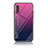 Carcasa Bumper Funda Silicona Espejo Gradiente Arco iris LS1 para Samsung Galaxy A70 Rosa Roja