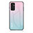 Carcasa Bumper Funda Silicona Espejo Gradiente Arco iris LS1 para Samsung Galaxy F13 4G Cian