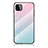 Carcasa Bumper Funda Silicona Espejo Gradiente Arco iris LS1 para Samsung Galaxy F42 5G Cian