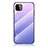 Carcasa Bumper Funda Silicona Espejo Gradiente Arco iris LS1 para Samsung Galaxy F42 5G Purpura Claro