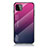Carcasa Bumper Funda Silicona Espejo Gradiente Arco iris LS1 para Samsung Galaxy F42 5G Rosa Roja