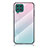 Carcasa Bumper Funda Silicona Espejo Gradiente Arco iris LS1 para Samsung Galaxy F62 5G Cian