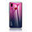 Carcasa Bumper Funda Silicona Espejo Gradiente Arco iris LS1 para Samsung Galaxy M01s Rosa Roja