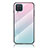 Carcasa Bumper Funda Silicona Espejo Gradiente Arco iris LS1 para Samsung Galaxy M12 Cian