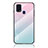Carcasa Bumper Funda Silicona Espejo Gradiente Arco iris LS1 para Samsung Galaxy M21s Cian
