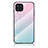 Carcasa Bumper Funda Silicona Espejo Gradiente Arco iris LS1 para Samsung Galaxy M32 4G Cian