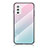 Carcasa Bumper Funda Silicona Espejo Gradiente Arco iris LS1 para Samsung Galaxy M52 5G Cian