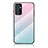 Carcasa Bumper Funda Silicona Espejo Gradiente Arco iris LS1 para Samsung Galaxy Quantum2 5G Cian