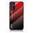 Carcasa Bumper Funda Silicona Espejo Gradiente Arco iris LS1 para Samsung Galaxy Quantum2 5G Rojo