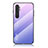 Carcasa Bumper Funda Silicona Espejo Gradiente Arco iris LS1 para Xiaomi Mi Note 10 Lite Purpura Claro