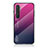 Carcasa Bumper Funda Silicona Espejo Gradiente Arco iris LS1 para Xiaomi Mi Note 10 Lite Rosa Roja