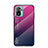 Carcasa Bumper Funda Silicona Espejo Gradiente Arco iris LS1 para Xiaomi Redmi Note 10S 4G Rosa Roja