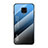 Carcasa Bumper Funda Silicona Espejo Gradiente Arco iris LS1 para Xiaomi Redmi Note 9 Pro Azul