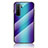 Carcasa Bumper Funda Silicona Espejo Gradiente Arco iris LS2 para Huawei Nova 7 SE 5G Azul