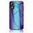 Carcasa Bumper Funda Silicona Espejo Gradiente Arco iris LS2 para Oppo A17 Azul