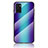 Carcasa Bumper Funda Silicona Espejo Gradiente Arco iris LS2 para Oppo A55S 5G Azul